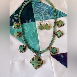 Michael Thompson Turquoise Cross Necklace